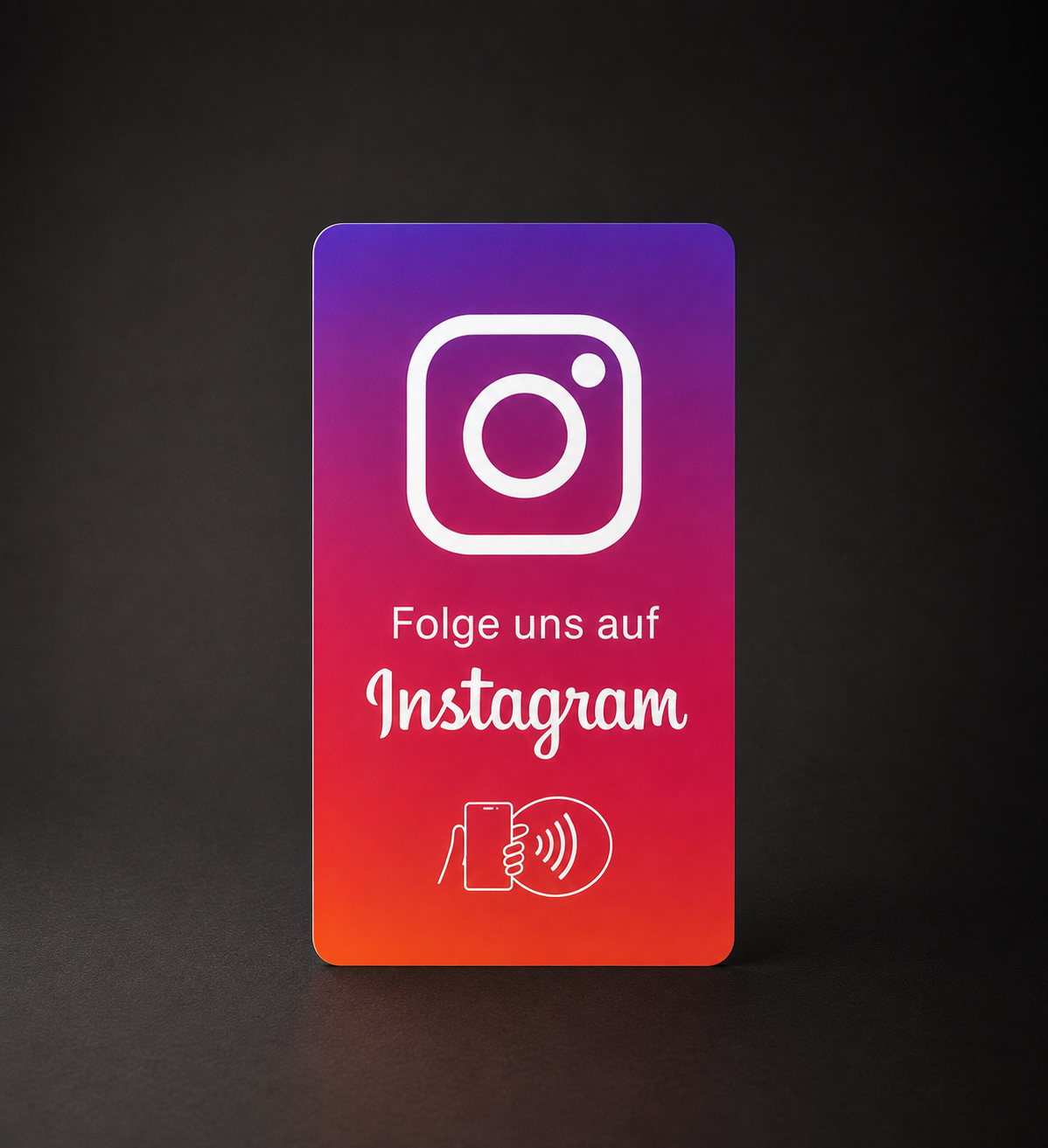 Instagram NFC Aufsteller für mehr Follower, steht auf Tresen