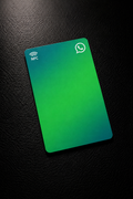 WhatsApp NFC Karte, weisses Design mit grünem WhatsApp Logo