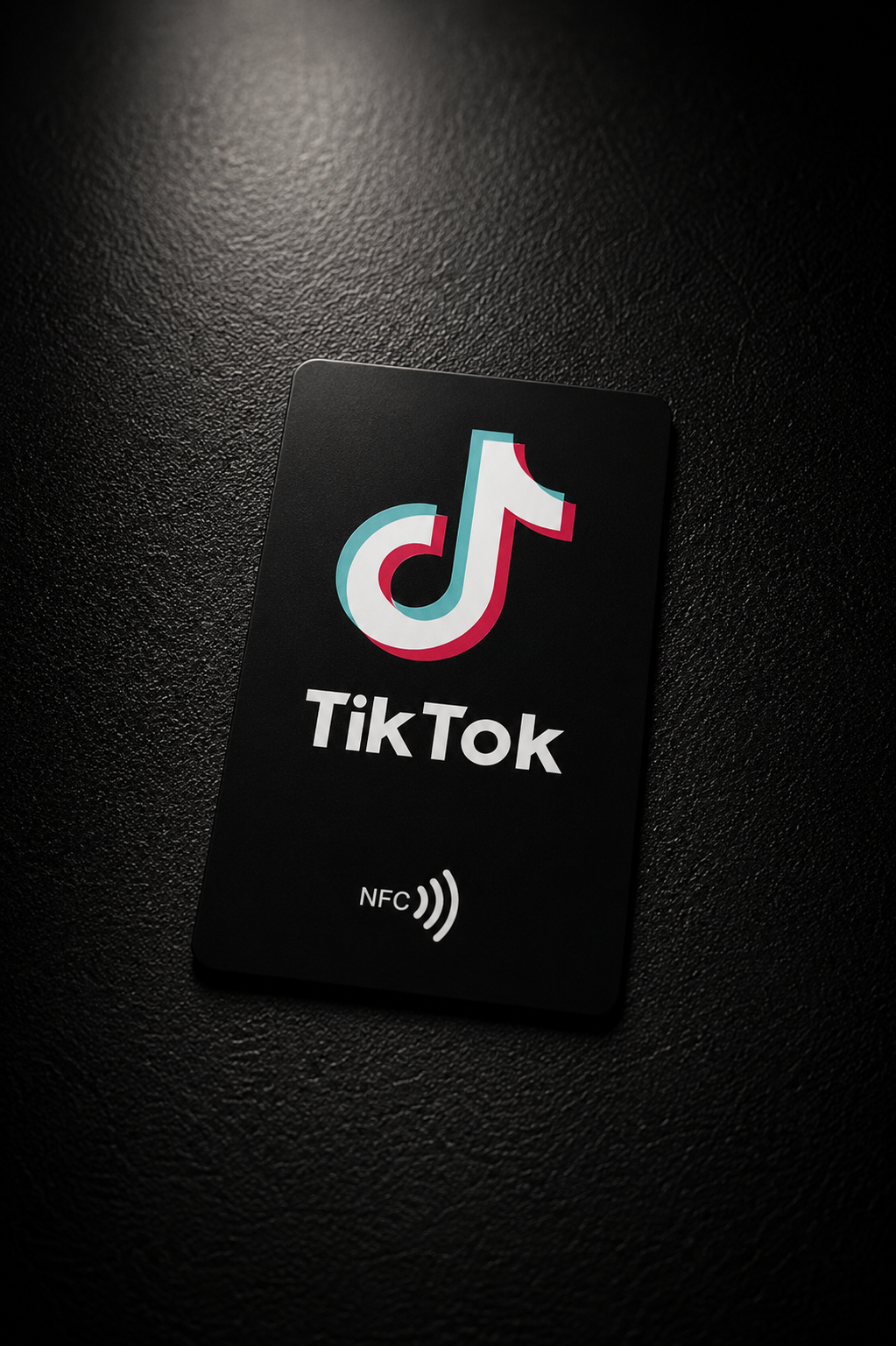 TikTok NFC Karte, schwarzes Design mit TikTok Logo